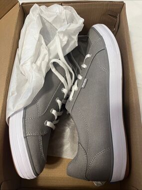 Keds Gray Canvas Low-Top Sneakers new in box